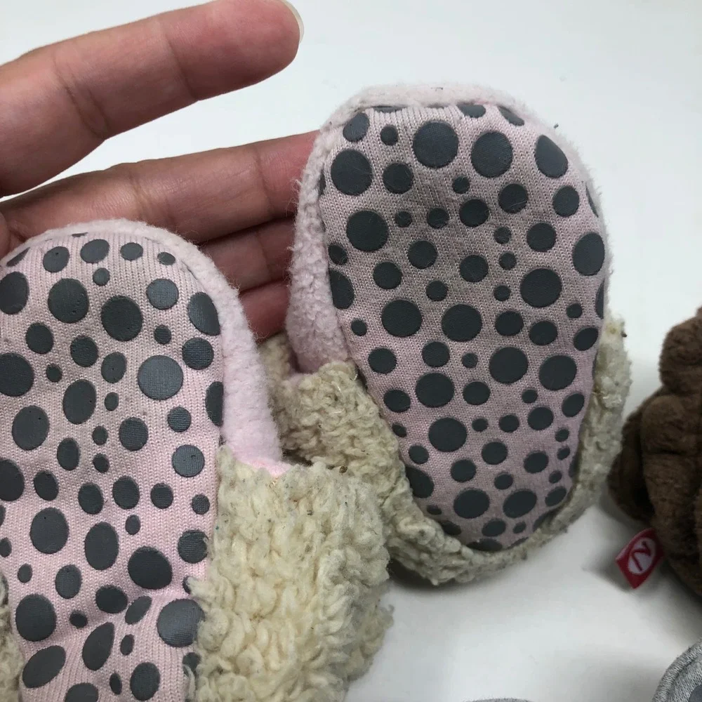 Zutano Booties Lot 11 Pairs 6M Baby Girls Multicolor Fleece Cotton Snap Stay-On
